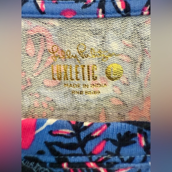 Lilly Pulitzer Emmaline Cropped Pullover size L in Boca Blue Birds Eye View - Picture 4 of 12